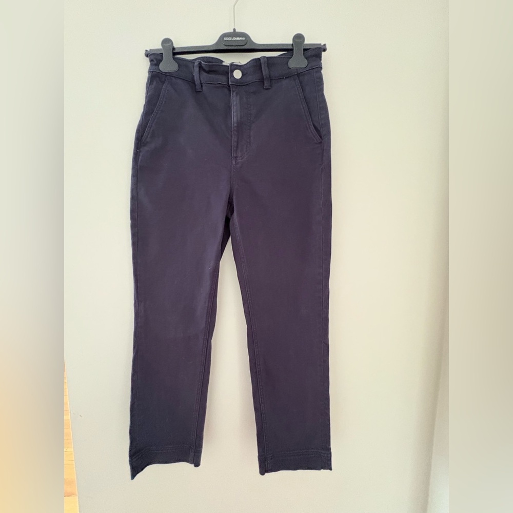 Everlane Navy Cropped Straight-Leg Trousers